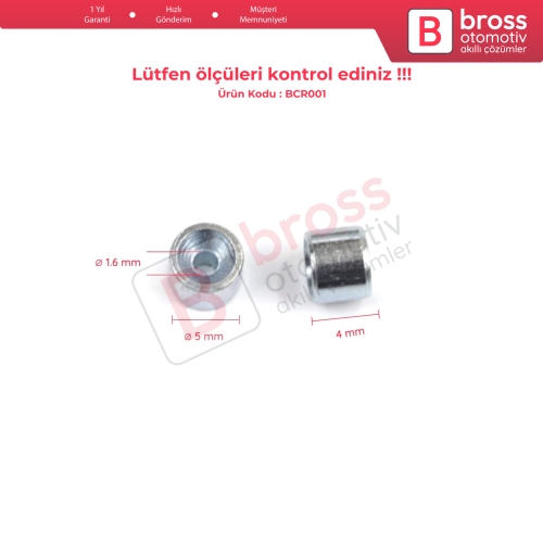BCR001 Cam Kriko Kablo Halat Uç Pimi Tutma Perçini 5x4/1.6 mm 100 Adet