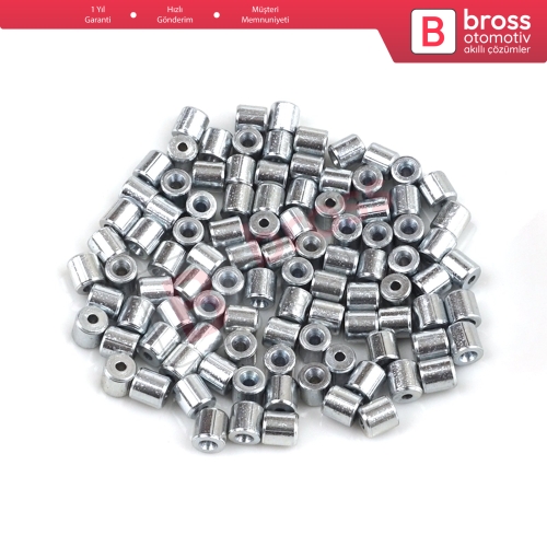 BCR026 Cam Kriko Kablo Halat Uç Yumuşak Pim Tutma Perçini 5x5/1.7 mm 100 Adet Yumuşak Pim