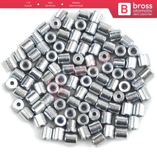 BCR026 Cam Kriko Kablo Halat Uç Yumuşak Pim Tutma Perçini 5x5/1.7 mm 100 Adet Yumuşak Pim