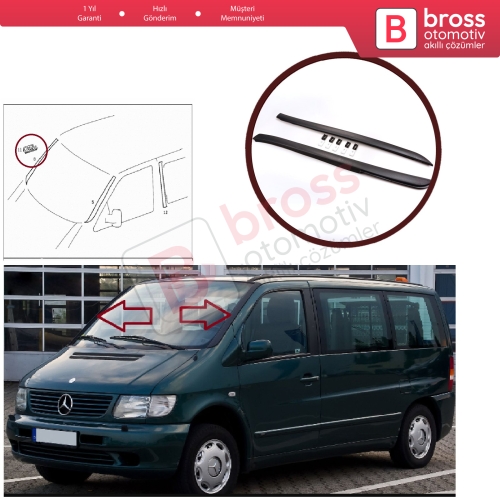 Mercedes Vito W638 1996-2003 için Ön Cam Çıta ve Klips Seti Sağ Sol 6386980079 6389840861