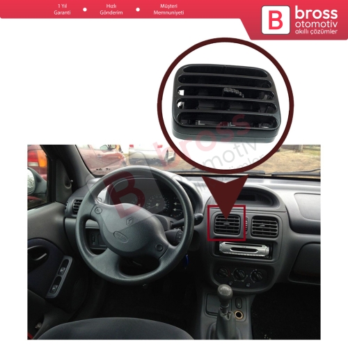 Renault Clio 2 Symbol için Havalandırma Izgarası Sol Siyah 7702258279