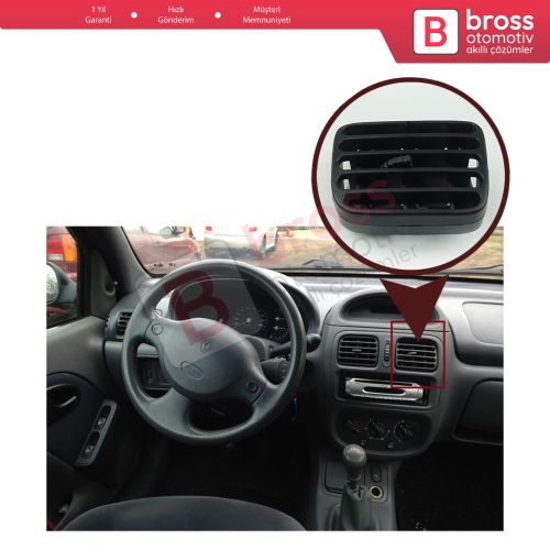 Renault Clio 2 Symbol için Havalandırma Izgarası Sağ Siyah 7702258280