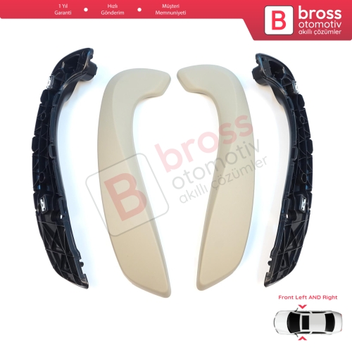 Renault Megane MK3 Fluence 809600015R İçin Ön İç Kapı Çekme Kolçak Tutamak Takımı Bej