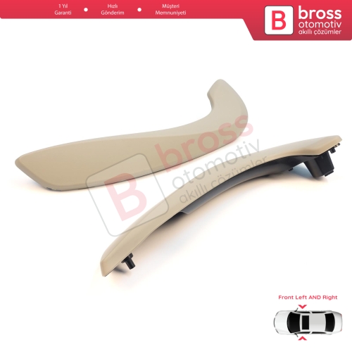 Renault Megane MK3 Fluence 809600015R İçin Ön İç Kapı Çekme Kolçak Tutamak Takımı Bej