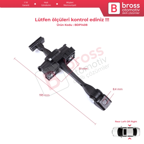 BMW 2 Series MK1 F45 F46 Tourer 2013-2021 51227404899 İçin Arka Sağ veya Sol Kapı Gergisi