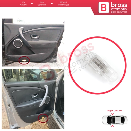 Renault Clio MK3 Megane MK2 3 Scenic MK2 3 Fluence L3 8200120715 için 1 Adet Kapı İçi Aydınlatma Lambası