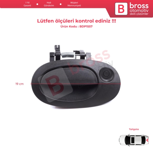 Renault Kangoo KC Express FC Nissan Kubistar MK1 X76 8200153666 için Tek Kapı Arka Bagaj Açma Kapı Kolu Siyah