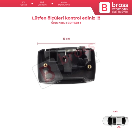 Renault Kangoo KC Express FC Nissan Kubistar MK1 X76 8200107371 için Sol Yan Sürgülü Kapı Dış Açma Kolu Siyah