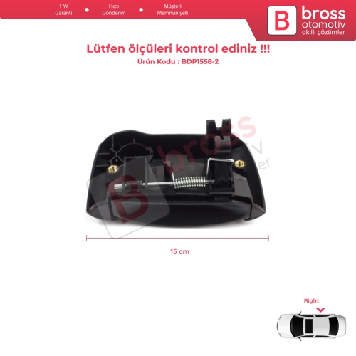 Renault Kangoo KC Express FC Nissan Kubistar MK1 X76 8200107372 için Sağ Yan Sürgülü Kapı Dış Açma Kolu Siyah