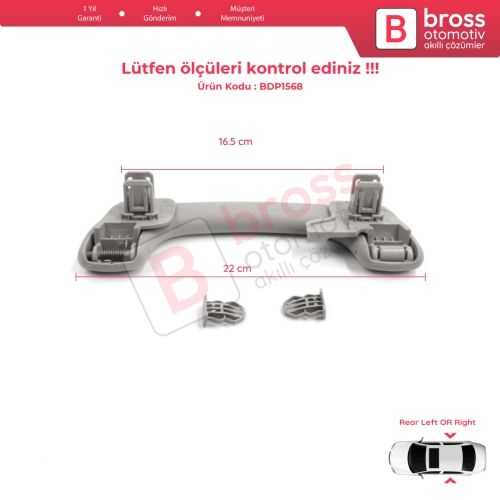 Renault Megane 3 4 Scenic 3 Clio 4 Kadjar Captur  Master 3 Movano 739400011R İçin Arka Kapı Yolcu Tavan El Tutamağı Açık Gri