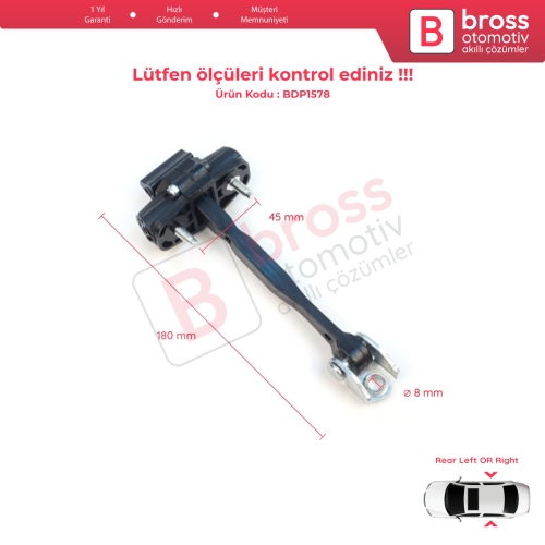 Jeep Renegade BU B1 BV 2014-On 51953322 İçin Arka Sağ veya Sol Kapı Gergisi