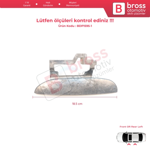 BMW 5 Serisi E39 1996-2003 4/5 Kapılı Sedan Touring 51218245461 51218200663 için Ön veya Arka Sol Metal Dış Kapı Açma Kolu