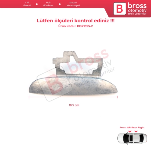 BMW 5 Serisi E39 1996-2003 4/5 Kapılı Sedan Touring 51218245462 51218200664 için Ön veya Arka Sağ Metal Dış Kapı Açma Kolu