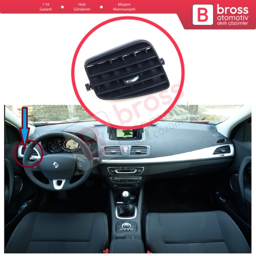 Renault Megane MK3 2008-2016 Fluence L3 2009–2020 687618845R için Ön Sol Yan Kısım Havalandırma Difüzörü Hava Yönlendirme İç Plastiği
