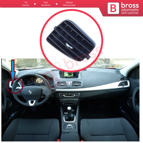 Renault Megane MK3 2008-2016 Fluence L3 2009–2020 687604198R için Ön Sağ Yan Kısım Havalandırma Difüzörü Hava Yönlendirme İç Plastiği