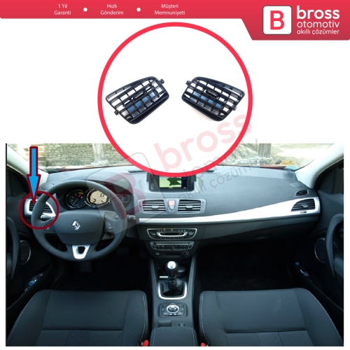 Renault Megane MK3 2008-2016 Fluence L3 2009–2020 687618845R 687604198R için Ön Sağ Sol Yan Kısım Havalandırma Difüzörü Hava Yönlendirme İç Plastiği