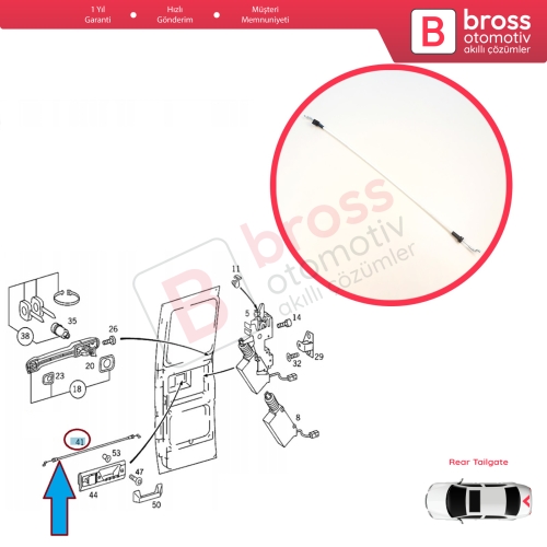 Mercedes Sprinter MK1 1995-2006 VW LT MK2 1996-2006 9017600504 için Arka Kapı Kilit Açma Teli