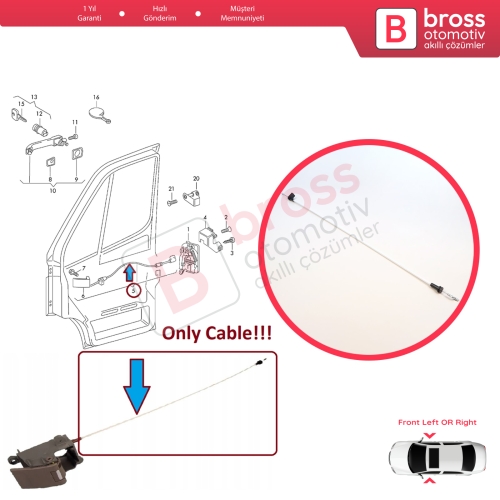 Mercedes Sprinter MK1 1995-2006 VW LT MK2 1996-2006 9017600704 2D0837085 için Ön Kapı İç Açma Kolu Teli