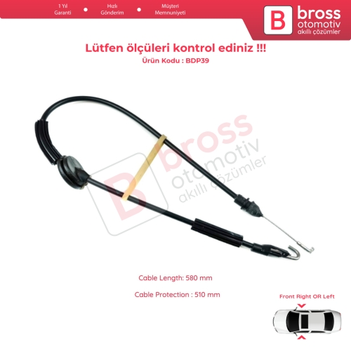 VW Passat B5 B5.5 1996-2005 Skoda Superb B5 3U 2001-2008 3U0837085 İçin Ön Kapı İç Açma Teli