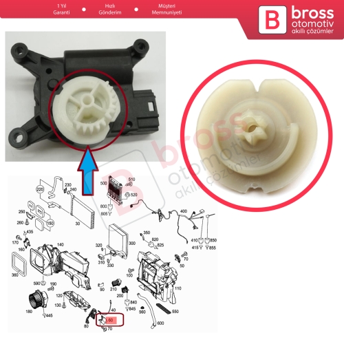 Mercedes Sprinter MK2 W906 B906 906 NCV3 2500 3500 2006-2018 A0008205908 için Klima Sıcak Soğuk Kontrol Yönlendirme Motor Tamir Dişlisi