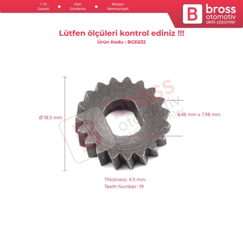 Mercedes BMW Ford Jaguar VW Volvo Audi Skoda İçin Sunroof Motor Dişli A2048201442 19 Diş Çap 18.5 mm