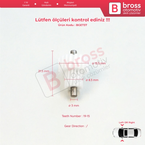 Hyundai Elantra MK6 AD MK7 CN7 2017-On Santa Fe DM NC 2012-2020 İçin Yan Dikiz Ayna Tamir Dişlisi 19 Diş