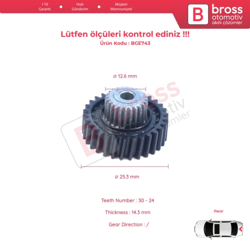 Hyundai Grandeur Azera HG 2011-2017 Kia Cadenza K7 VG 2009-2016 için Arka Perde Motor Tamir Dişlisi 30-Diş