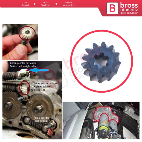 BMW 3 Serisi E36 1990-2000 için Elektrikli Koltuk Arkalığı Yatırma Ayar Aktüatör Motoru Tamir Dişlisi