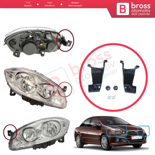 Fiat Linea 323 110 2007-2018 51785219 51776318 İçin Sol Ön Taraf Far Tamir Seti