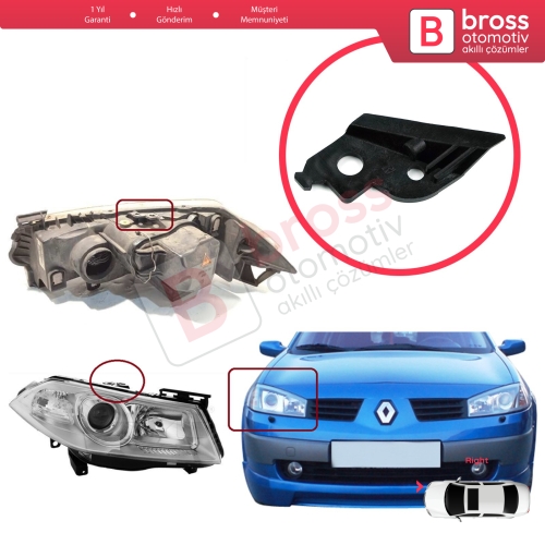 Renault Megane MK2 2002-2008 7701063220 İçin Sağ Ön Taraf Far Tamir Parçası