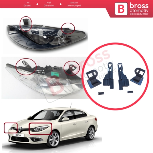 Renault Fluence L3 L30 2009-2020 260607771R 260601089R İçin Sağ Sol Ön Taraf Far Tamir Seti
