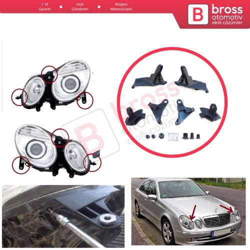 Mercedes E Class W211 S211 2002-2009 A2118201314 A2118201414 için Sağ Sol Far Ayak Tamir Seti