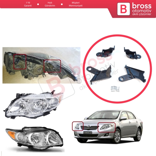 Toyota Corolla MK10 E140 E150 Altis 2006-2010 8119412050 8119512050  İçin Sağ Sol Ön Far Ayak Tamir Seti