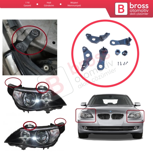 BMW 5 Serisi E60 E61 2003-2010 63126941478 63126949633 İçin Sağ Sol Ön Taraf Far Tamir Seti