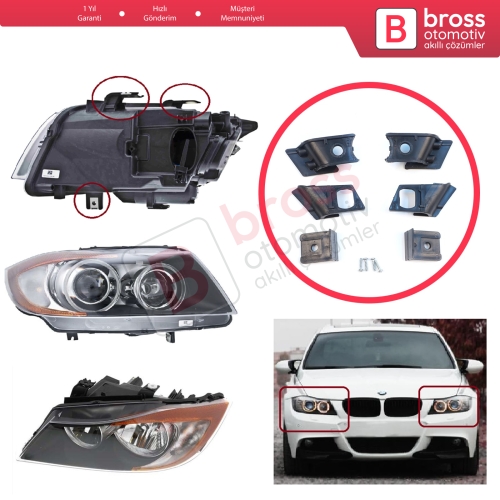 BMW 3 Serisi E90 E91 E92 E93 63116942725 63116942726 İçin Sağ Sol Ön Far Ayak Tamir Seti
