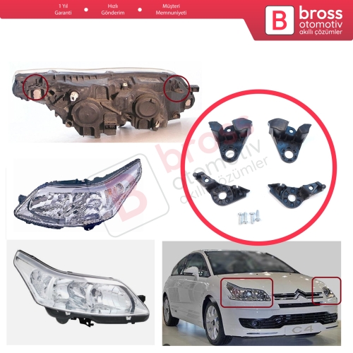Citroen C4 MK1 LC Coupe MK1 THE 2004-2010 621283 621284 İçin Sağ Sol Ön Taraf Far Tamir Seti