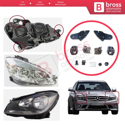 Mercedes C Class W204 S204 C204 2007-2014 CL203 A2048201114 A2048201214 İçin Sağ Sol Ön Far Ayak Tamir Seti