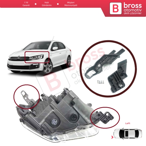 Citroen C-Elysee 2012-2017 9675140080 İçin Sol Ön Far Ayak Tamir Seti 