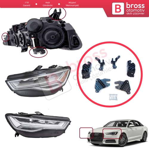 Audi A6 C7 4G Avant Sedan A6L Allroad Quattro S6 4G0998121A 4G0998122A İçin Sağ Sol Ön Far Ayak Tamir Seti