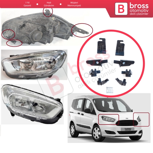 Ford Transit Tourneo Courier MK1 2013-2022 ET7613W030 ET7613W029 İçin Sağ Sol Ön Far Ayak Tamir Seti