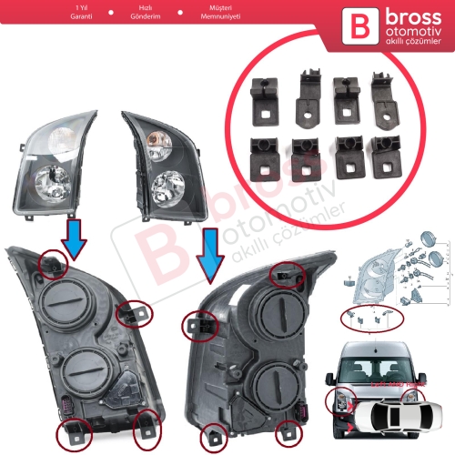 VW Crafter MK1 2E 2F 2006-2017 2E0998225 2E0998226 İçin Sağ Sol Ön Far Ayak Tamir Seti