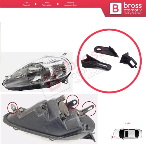 Fiat Abarth Grande Punto MK3 199 2005-2013 89101372SX İçin Sol Ön Far Ayak Tamir Seti
