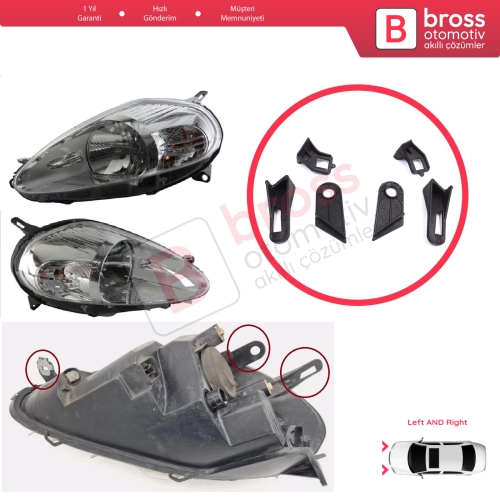Fiat Abarth Grande Punto MK3 199 2005-2013 89101372SX 89101373DX İçin Sol Sağ Ön Far Ayak Tamir Seti