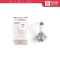 Kısa Uzun Far Sis Lambası için 1 Adet BOSCH BASIC 1 987 302 804 H7 12V 55W PX26d Halojen H7 Far Ampulü Tırnaklı