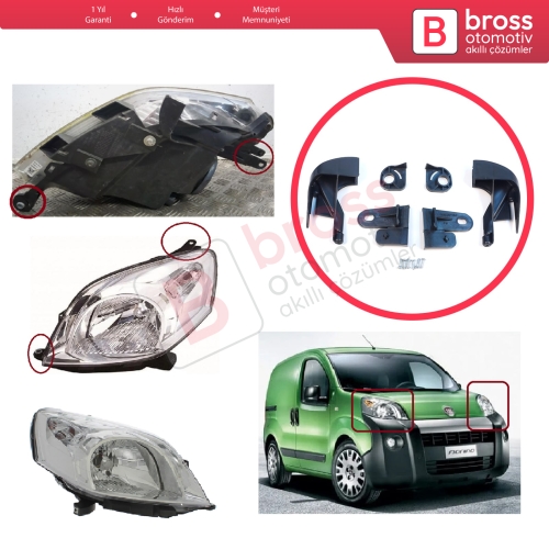 Fiat Fiorino MK3 225 Citroen Nemo Peugeot Bipper 2007-2020 6212F4 6212F3 İçin Sağ Sol Ön Far Ayak Tamir Seti