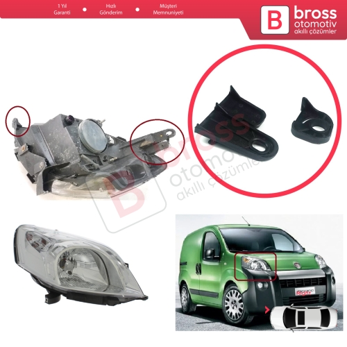 Fiat Fiorino 225 MK3 Citroen Nemo Peugeot Bipper 2007-2020 6212F3 İçin Sağ Ön Far Ayak Tamir Seti 