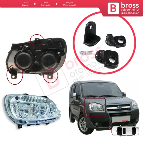 Fiat Doblo Box MPV 119 223 2005-2010 İçin Sağ Ön Taraf Far Tamir Seti 