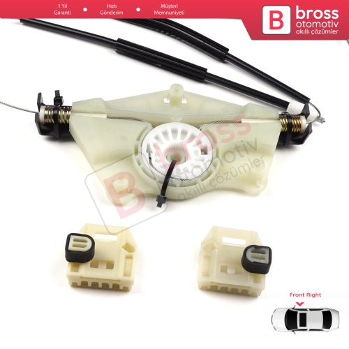 Skoda Fabia MK1 1999-2008 4/5 Kapı Praktik Van 6Y0837656 İçin Manuel Ön Sağ Kapı Cam Kriko Tamir Seti