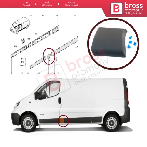 Renault Trafic MK2 Vivaro Primastar İçin Sol Orta Direk Kaplaması 93852553