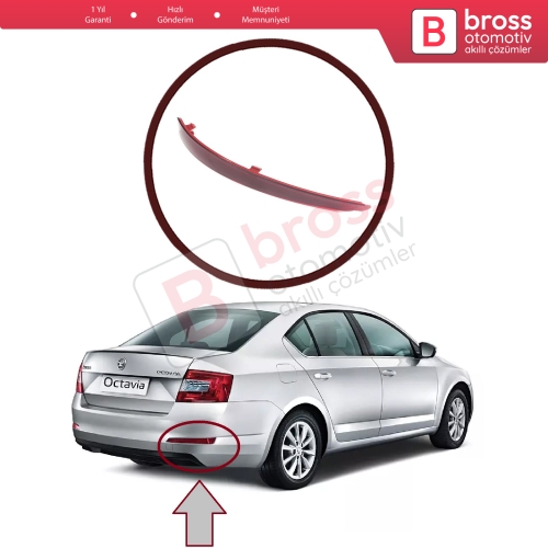 Skoda Octavia 2012-2016 4-Kapı Liftback Sedan için Arka Tampon Reflektörü SAĞ 5E5945106 5E9945106